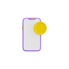Online Mobile Payment 3d icon and symbol in white background. Modern and minimalistic design. 3D Rendered Illustration.