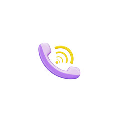 Telephone and calling  3d icon and symbol in white background. Modern and minimalistic design. 3D Rendered Illustration.