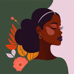 adult woman illustrating international women's day with fictiona created with Generative AI technology