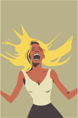 adult woman illustrating international women's day with fictiona created with Generative AI technology