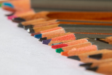 Close up of color pencils
