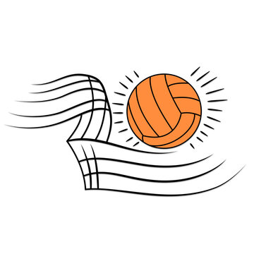 flying volley ball isolated vector on white background