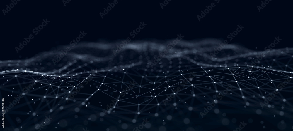 Aufkleber Technological background . Network connection structure. Digital data communication. 3D