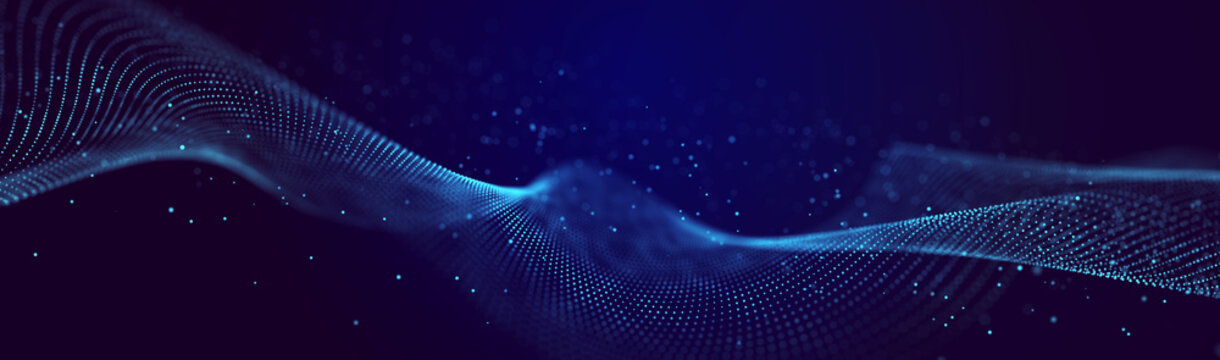 Futuristic wave. Abstract technology background. 3D visualization of big data. Analytical presentation.3D rendering.