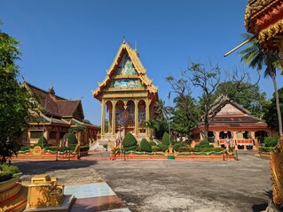 Naklejka premium Vat Sisangvone, Temple, Wat in Vientiane Laos, South East Asia. High quality photo