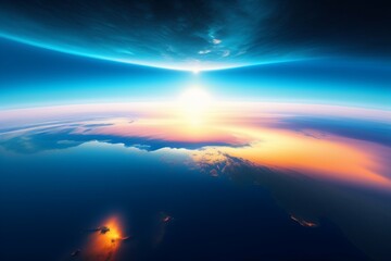 Fototapeta premium Curvature of the Earth .. Satellite image of the Earth .. Oceans, rivers and mountains