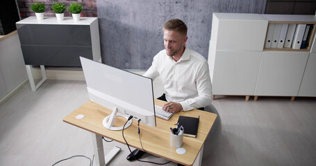 Office Ball Exercise. Sitting Posture