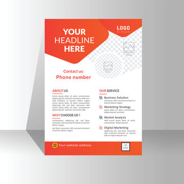 Modern A4 corporate creative clean business flyer design template layout for advertising and promotion growth. vector white background color circle design flyer template. unique image flyer inspire
