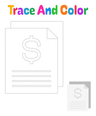 Financial Report tracing worksheet for kids