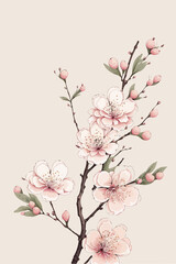 Obraz na płótnie Canvas Flowering cherry angiosperm tree created with Generative AI technology