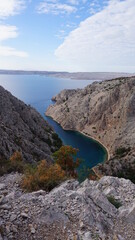 view of croatian lagoon hike on holiday