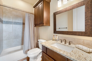 Warm bathroom interior