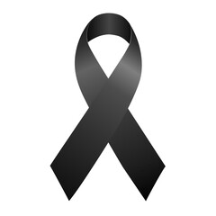 black ribbon. symbolizes sorrow or mourning
