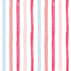 Spring stripe pattern, pink and green girly stripe seamless background, texture brush strokes. vector grunge stripes, abstract floral lines backdrop