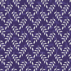Leafy tree branches geometric seamless vector repeat pattern, great for backgrounds, textile