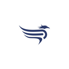 Phoenix flying fire bird vector abstract logo icon design template
