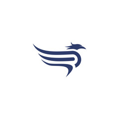 Fototapeta premium Phoenix flying fire bird vector abstract logo icon design template 