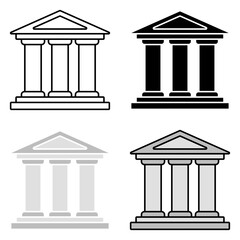 Bank in flat style isolated