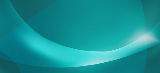 Teal background. Abstract light bluish cyan pattern with curved line
