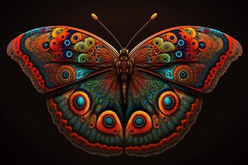 Beautful Buttefly on Black Background