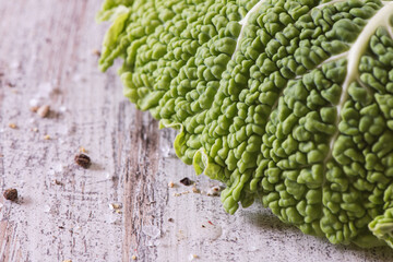 Close-up of a Savoy Cabbage