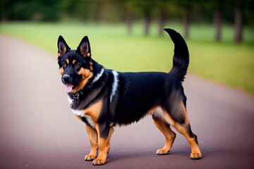 German shepherd dog, smart and easy to train, generative ai, beautiful dog portrait