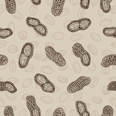Vector peanuts seamless pattern