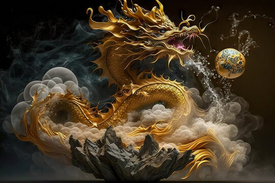Wallpaper Chinese dragon fantasy animal 3840x2160 UHD 4K Picture Image