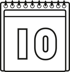 CALENDAR ICON WITH DATE DAY TEN