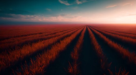 Obraz premium Golden wheat field landscape [AI Generated]