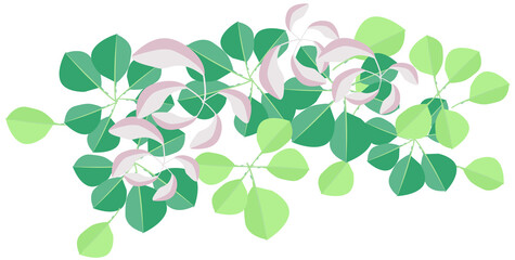 Ecology Concepts, Illustration of Fresh Green Leafy Leaves.