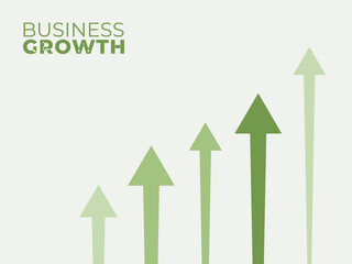 Business success growth chart with upward direction arrow