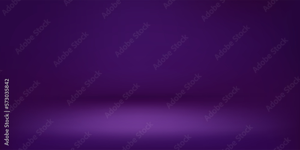 Poster abstract illuminated empty dark purple stage. design template. 3d vector background