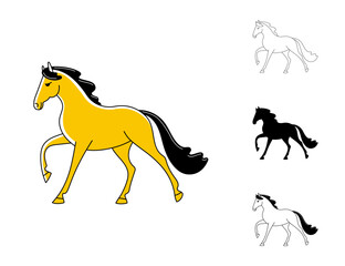 Stylized image of a horse galloping free
