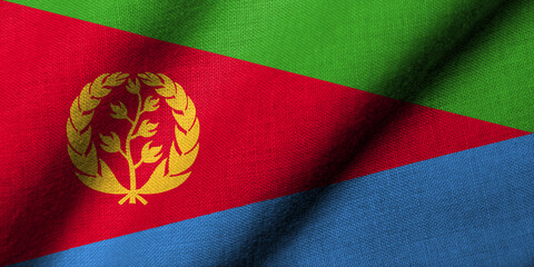 3D Flag of Eritrea waving