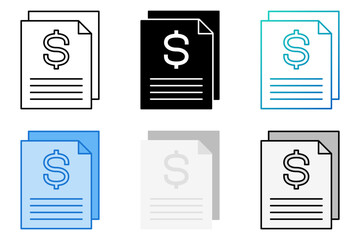 Financial Report in flat style isolated