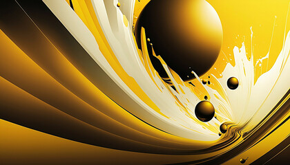 Bright yellow background new quality universal colorful technology stock image illustration design, generative ai