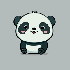 Cute Panda Cartoon Vector Icon Illustration. Animal Nature Icon Concept Isolated Premium Vector. Flat Cartoon Style