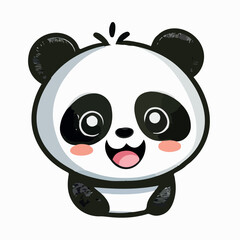 Cute Panda Cartoon Vector Icon Illustration. Animal Nature Icon Concept Isolated Premium Vector. Flat Cartoon Style