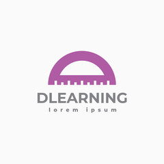 d learning logo template - vector illustration