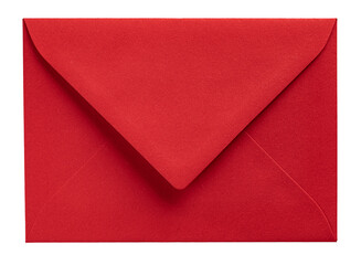 Red classic postal envelope - obrazy, fototapety, plakaty