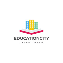 education city logo template - vector illustration