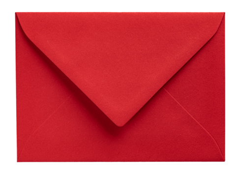Red classic postal envelope