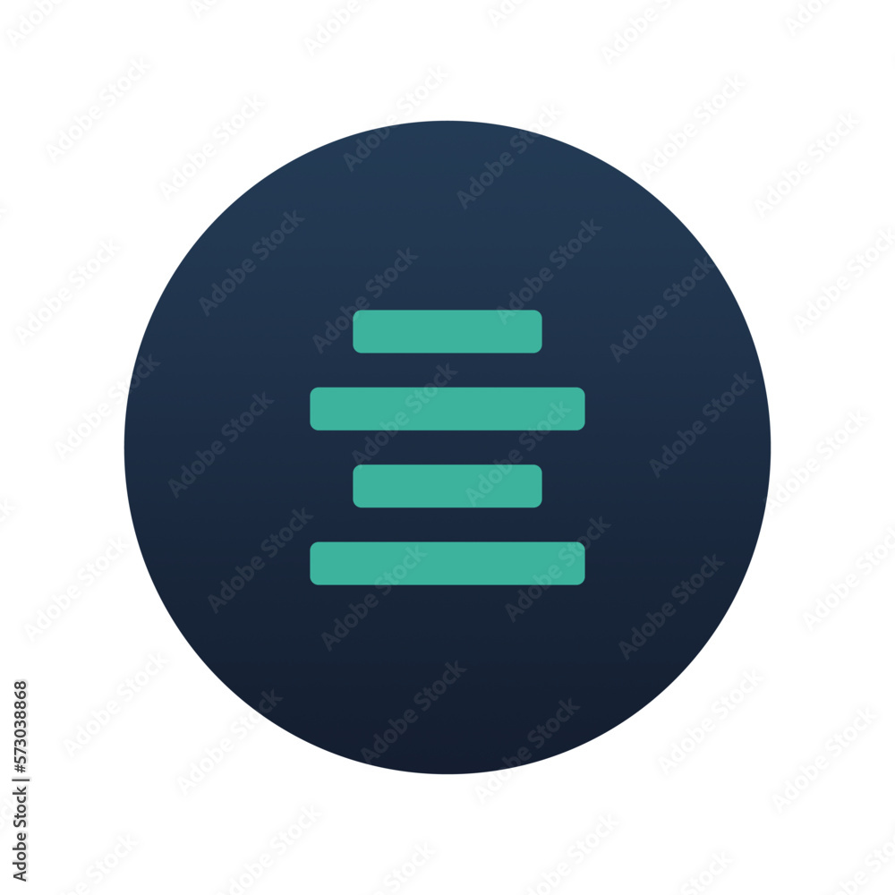 Poster center text align icon, flat vector illustration for web and mobile interface, eps 10