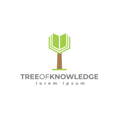 Tree of knowledge logo template - vector illustration