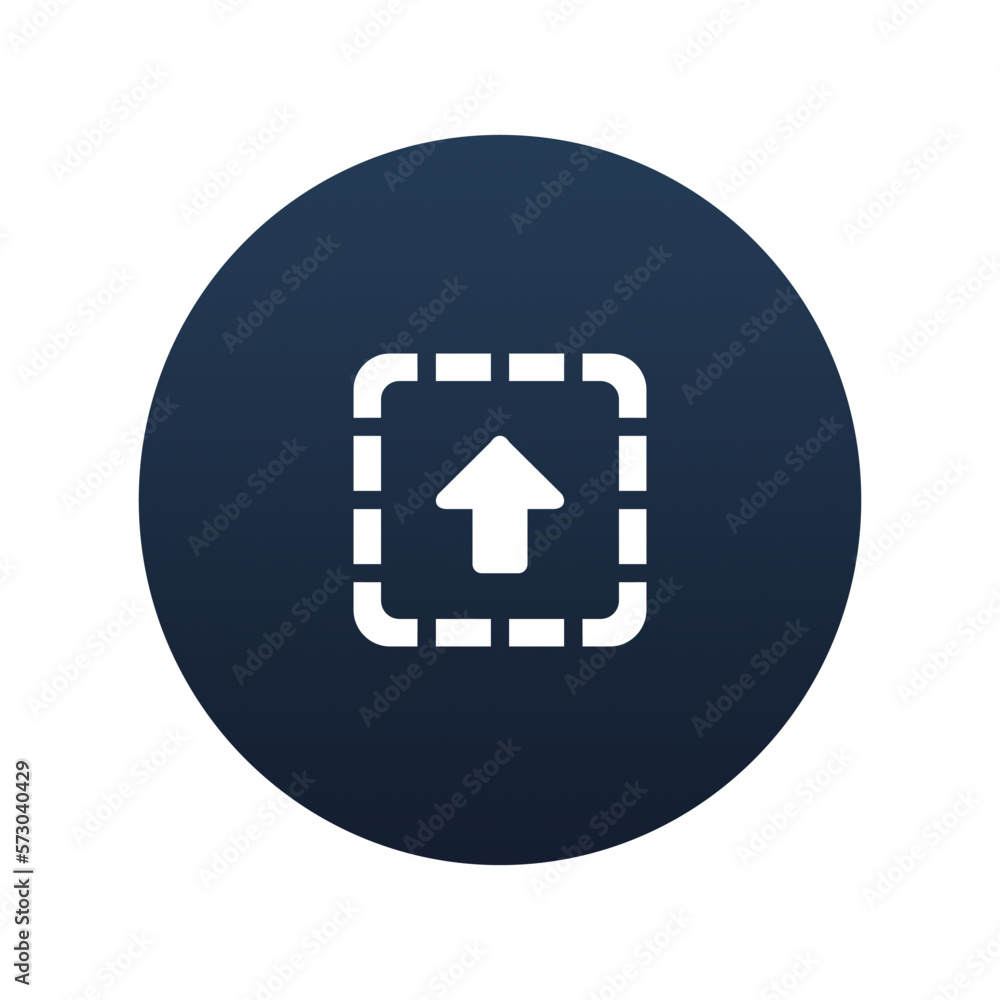 Aufkleber dotted line upload icon, flat vector illustration for web and mobile interface, eps 10