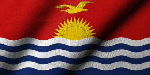 3D Flag of Kiribati waving