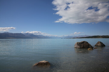 lake with mountains