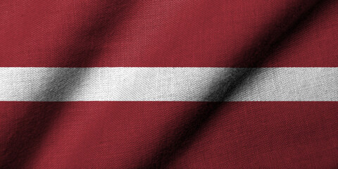 3D Flag of Latvia waving