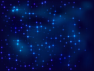 Night shining sky star dust vector background. Many celestial stellar particles.